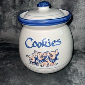 Louisville Stoneware Pottery Vintage  Rare Cookie Jar "Precious Pigs" VHTF